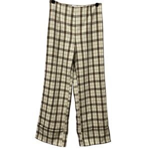 Princess Polly Plaid Wide Leg Pants High Waist‎ Career Casual Trousers, size 4